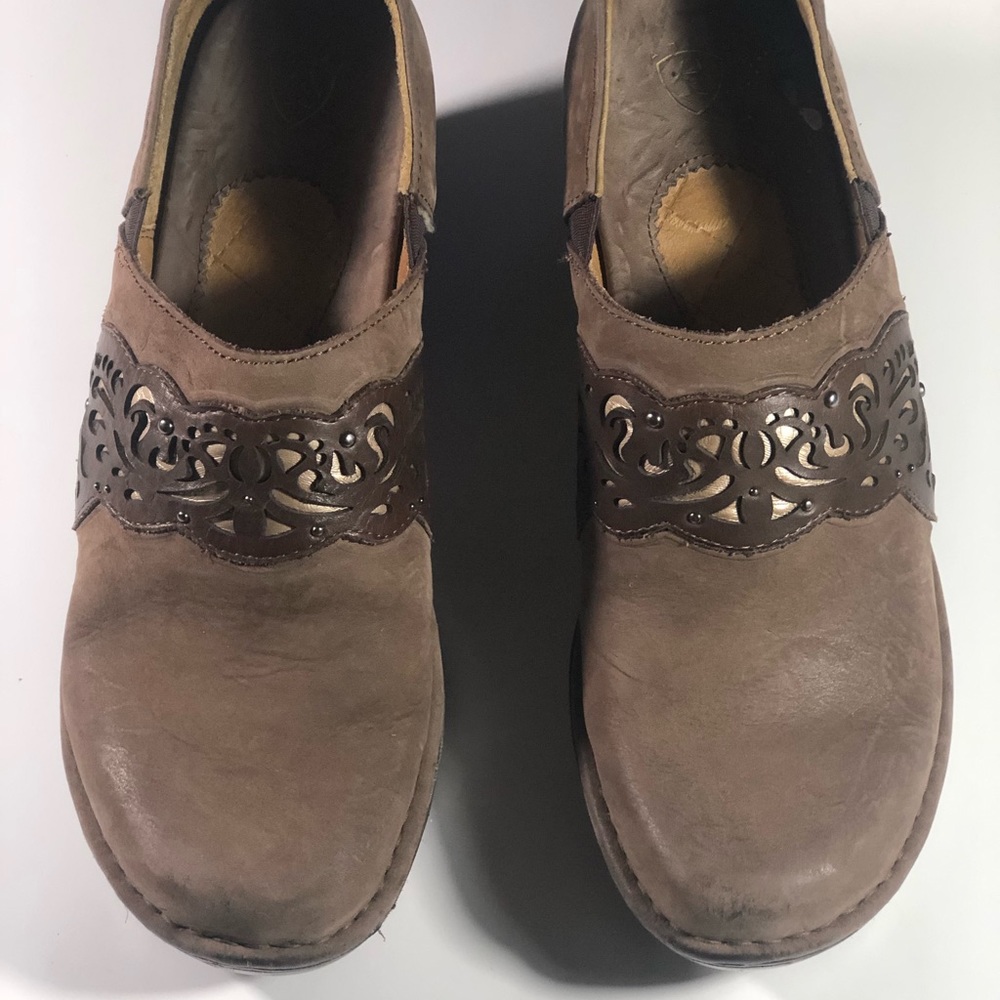Ariat women studded clog mules brown